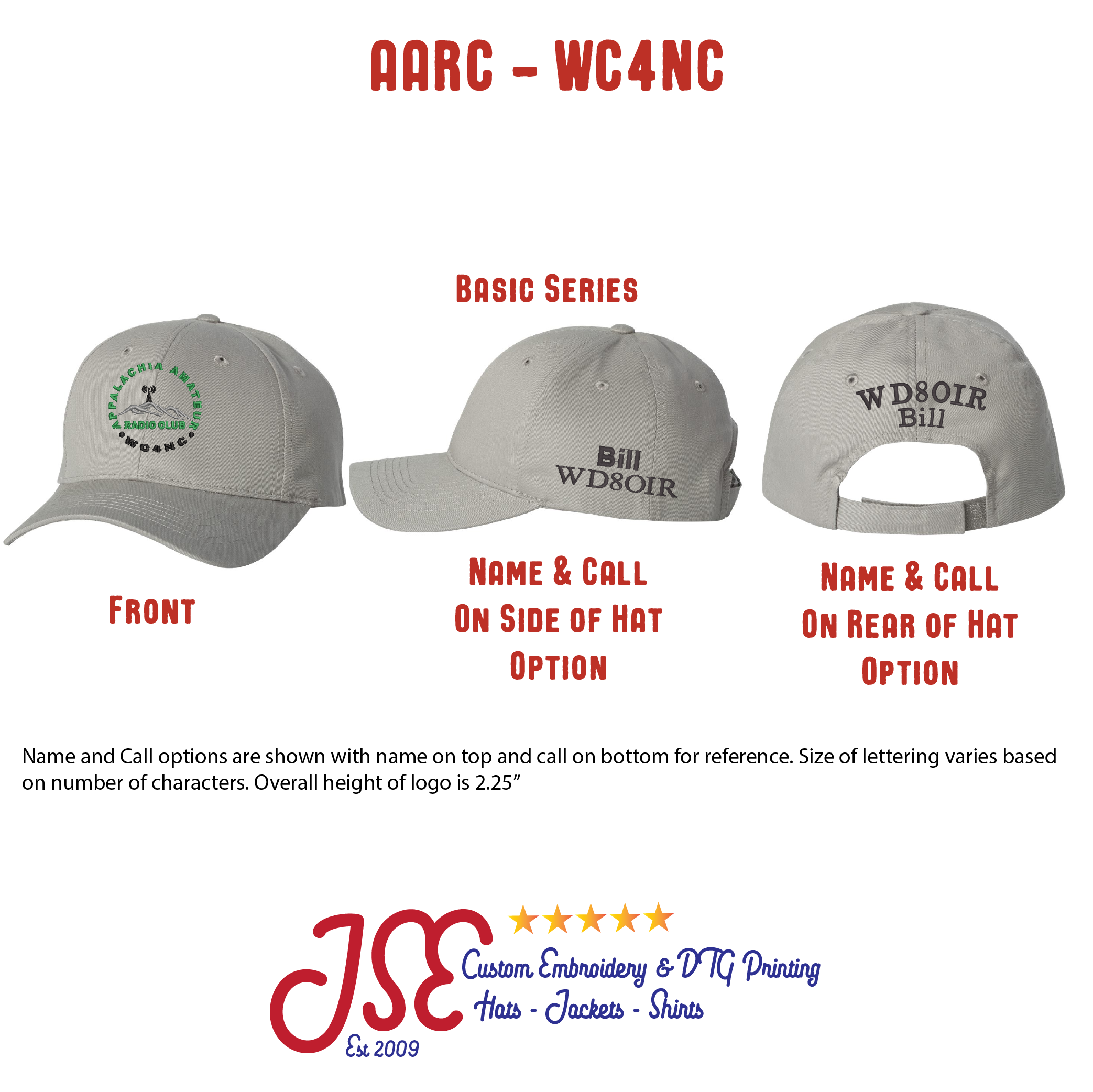 Appalachia Amateur Radio Club Wc Nc Hat Jse Embroidery