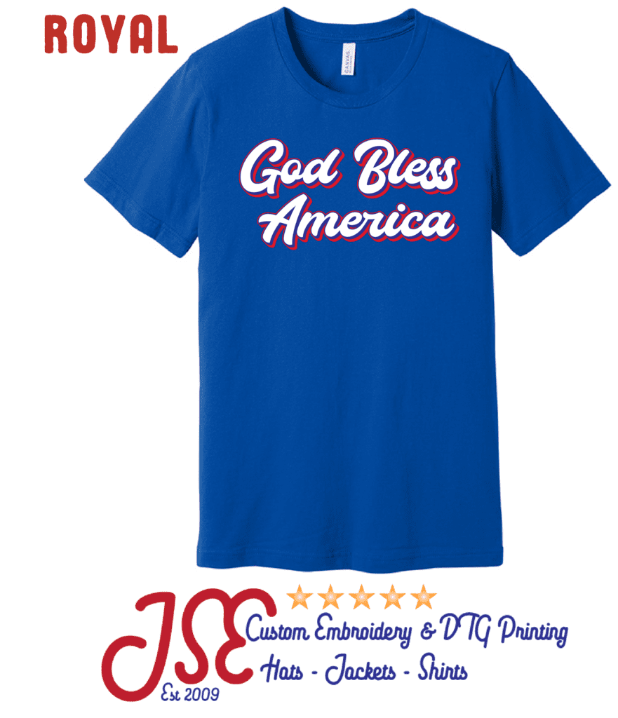 God Bless America T-Shirt - JSE Custom Embroidery & DTG